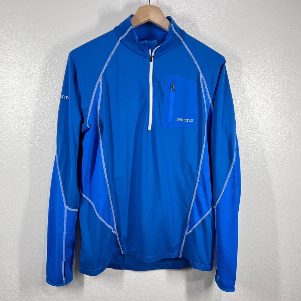 Marmot Pullover Long Sleeve Running Top Athletic Activewear Blue Size Medium